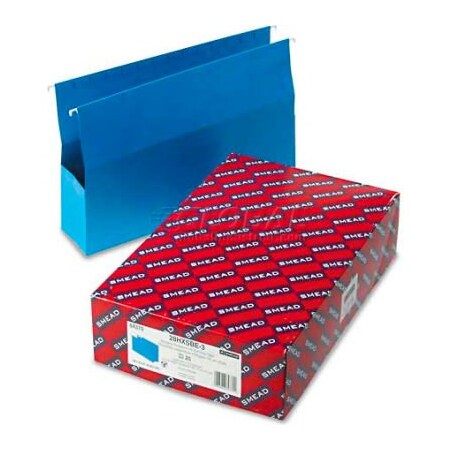 Smead Smead 3" Capacity Closed Side Flexible Hanging File Pockets, Legal, Sky Blue, 25/Box 64370